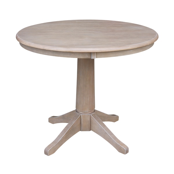 International Concepts Round 36 in Round Top Pedestal Table, 28.9 inH, Washed Gray Taupe, 36 in W, 36 in L, 29.9 in H K09-36RT-27B - main
